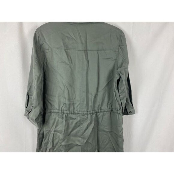 French Connection Army Green 3/4 Sleeve Shirt Dress Women's Large. - Picture 7 of 11